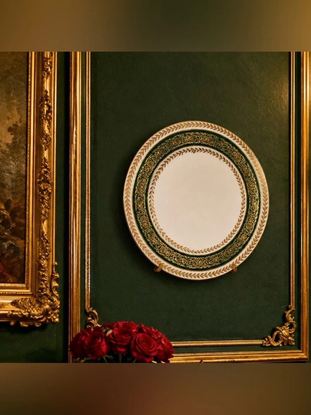 c. 1900 France T&V Tressemann & Vogt Limoges Antique Porcelain Dinner Plate GOLD